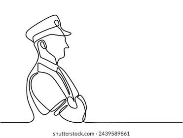 Pilot wear uniform in one continuous line drawing style.