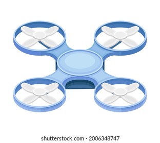 Pilotless Drone as Aerial Vehicle with Remote Control Isometric Vector Illustration