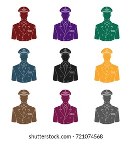Pilot.Professions single icon in black style vector symbol stock illustration web.