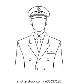 Pilot.Professions single icon in outline style vector symbol stock illustration web.