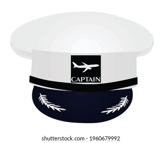 Pilot's airplane hat. vector illustration 