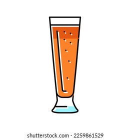 pilsner beer glass color icon vector. pilsner beer glass sign. isolated symbol illustration