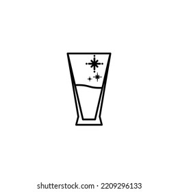 ícono de pilsner o de vidrio de cerveza con agua fría sobre fondo blanco. sobrias, líneas, silueta y un estilo depurado. blanco y negro. adecuado para símbolo, signo, icono o logotipo