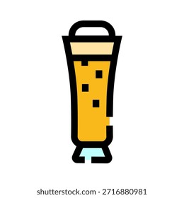Pilsner Glas-Ikone voller kaltes Bier mit Schaum und Blasen, symbolisiert erfrischende alkoholische Getränke, Bar-Menüs, Feiern und Erfrischungskonzepte