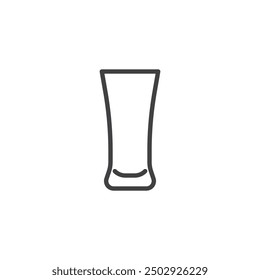 Pilsner Glass line icon. linear style sign for mobile concept and web design. Slender pilsner glass outline vector icon. Symbol, logo illustration. Vector graphics