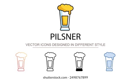 Pilsner icon design with white background stock illustration