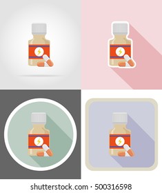 pilss flat icons vector illustration isolated on background