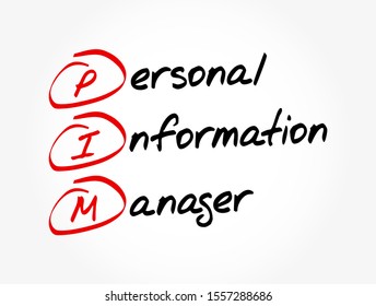PIM - Personal Information Manager acronym, business concept background