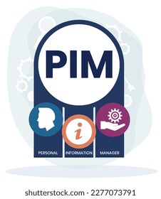 PIM - Personal Information Manager acronym. business concept background. vector illustration concept with keywords and icons. lettering illustration with icons for web banner, flyer