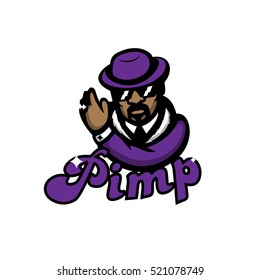 Pimp hustler sports logo mascot