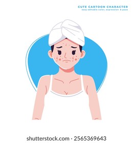 pimple problem cute cartoon character