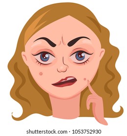 pimples on her face