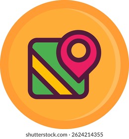 Pin 1 Diseño de icono de Vector de línea