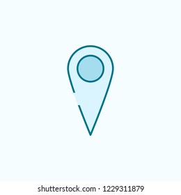 pin 2 colored line icon. Simple colored element illustration. pin outline symbol design from web icons set