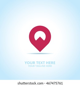 Pin abstract emblem, design concept, logo, logotype element for template.