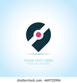 Pin abstract logo, design concept, emblem, logotype element for template.