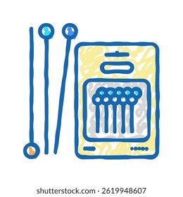 pin accessories set doodle icon sketch vector. pin accessories set sign. isolated symbol illustration
