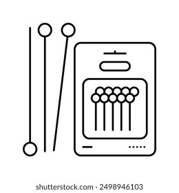 pin accessories set line icon vector. pin accessories set sign. isolated contour symbol black illustration
