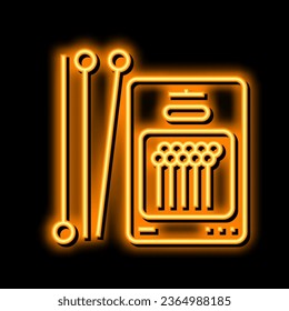 pin accessories set neon light sign vector. pin accessories set illustration