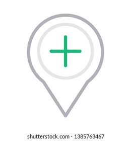 pin add color line icon