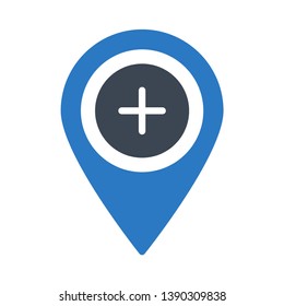 pin add glyph double color icon