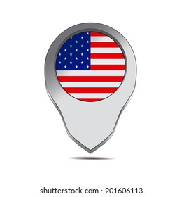 a pin with the american flag and its respective colors