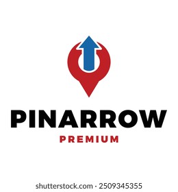 Pin Arrow Up Icon Vector Logo Template Illustration Design