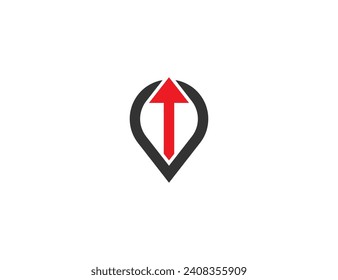 Pin Arrow Location Logo Concept sign icon symbol Design Element. Marketing, Financial, Accounting, Consulting, Pinpoint Logotype. Vector illustration logo template