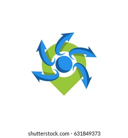 pin arrow vector logo