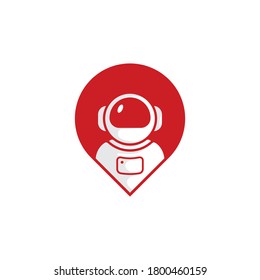 Pin Astronaut Logo Template Design Vector