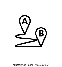 pin A and B made icon. Element of navigation for mobile concept and web apps. Thin line pin A and B made icon can be used for web and mobile on white background