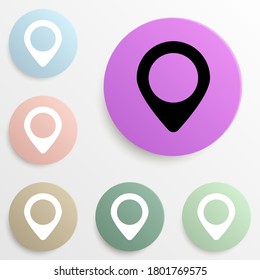 pin badge color set. Simple glyph, flat vector of web icons for ui and ux, website or mobile application