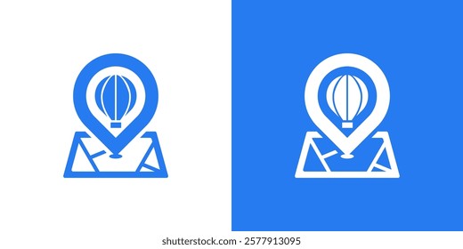 Pin Balloon Logo Icon Vector.