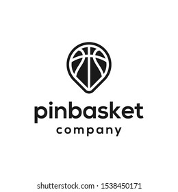 pin basket logo design vector