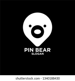 pin bear logo icon designs vector illustration template