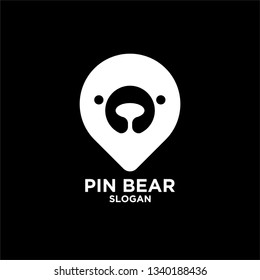 pin bear logo icon designs vector illustration template