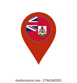 pin with the bermuda flag vector 
Vector pin with the flag on a white background
