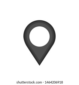 Pin black icon vector. Location icon. Map pointer icon. Arrow Pointer Mark Icon Vector Illustration on white background.