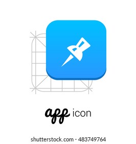 Pin Blue Mobile App UI/UX Button Corporate Logo / Icon Design