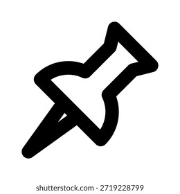 Pin bold icon. The icon can be used for websites, print templates, presentation templates, illustrations, etc.