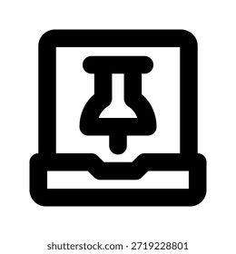 Pin bold icon. The icon can be used for websites, print templates, presentation templates, illustrations, etc.