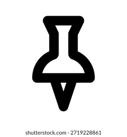 Pin bold icon. The icon can be used for websites, print templates, presentation templates, illustrations, etc.