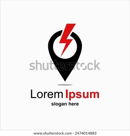 Pin Bolt Location Logo Vector Design Icon Illustration