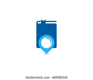 Pin Book Icon Logo Design Element