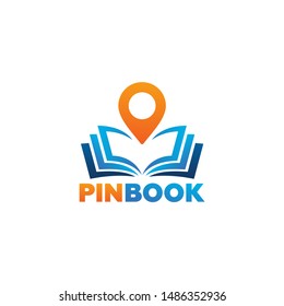 Pin Book Logo Template Design Vector, Emblem, Design Concept, Creative Symbol, Icon