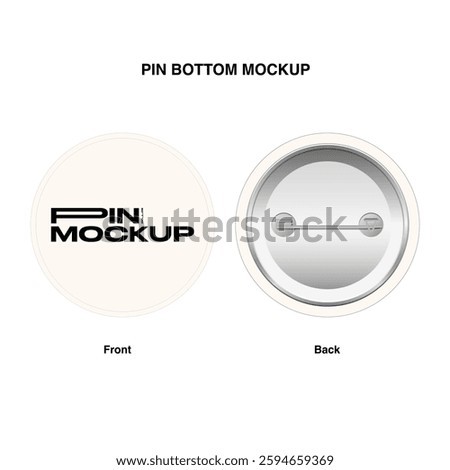 pin bottom mockup vector with transparent background