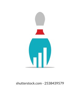 pin bowling analysis icon logo design template