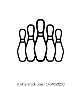 Pin Bowling and Bowling Ball Symbol Icon Vector Design Illustration