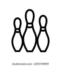 Pin Bowling and Bowling Ball Symbol Icon Vector Design Illustration on white background..eps
