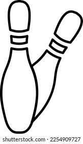 Pin Bowling and Bowling Ball trendy style illustration on white background 